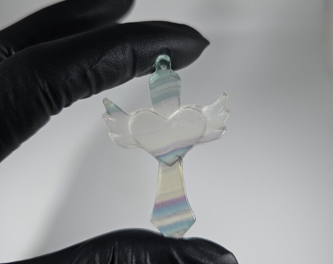 Fluorite Cross Carving