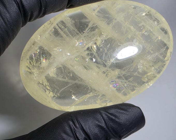 Lemon Citrine Palm Stone