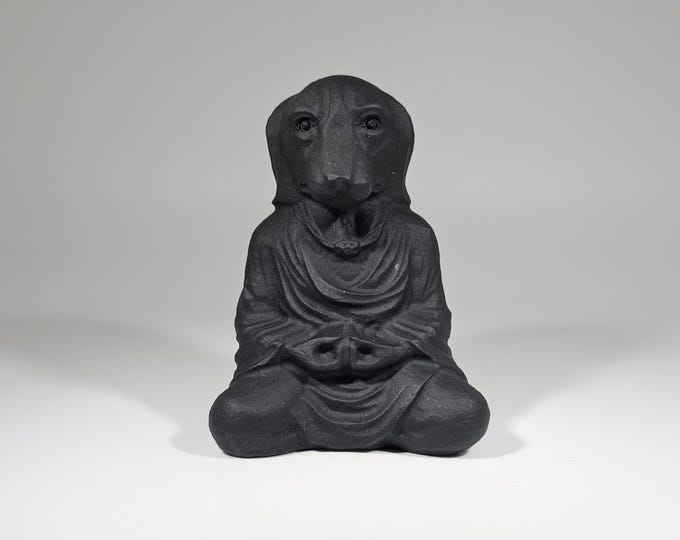 Obsidian Dog Carving