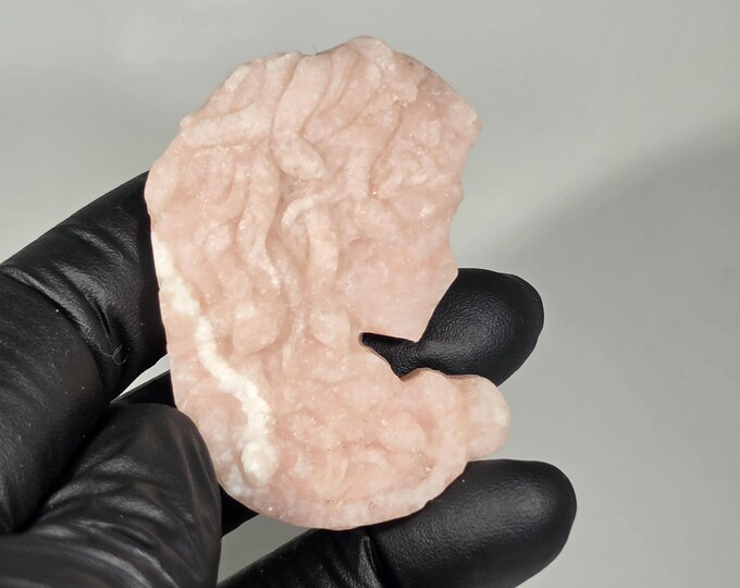 Pink Opal Medusa Carving