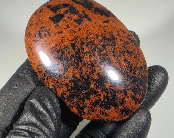 Mahogany Obsidian Palm Stone