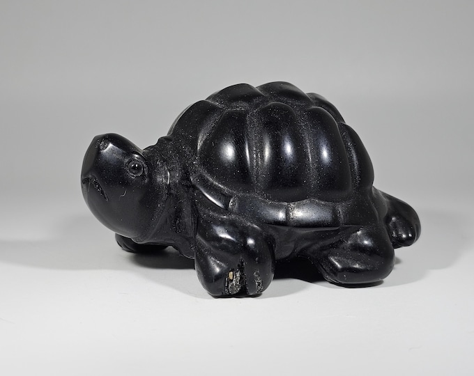 Obsidian Turtle Carving *Imperfect