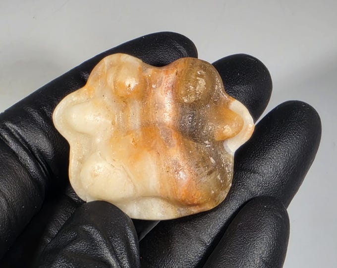 Amber Calcite Paw Carving 1.3"