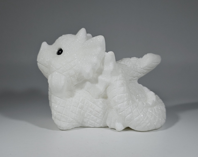 Adorable White Jade Dragon Carving