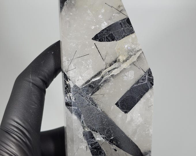 Black Tourmaline in Quartz Freeform