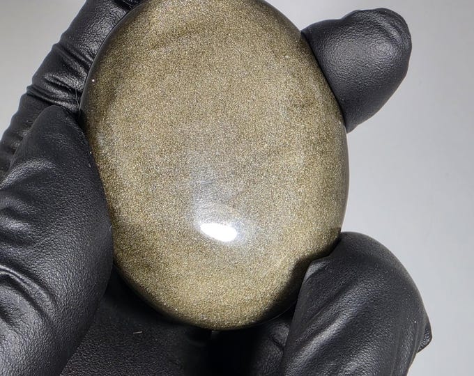 Golden Obsidian Palm Stone