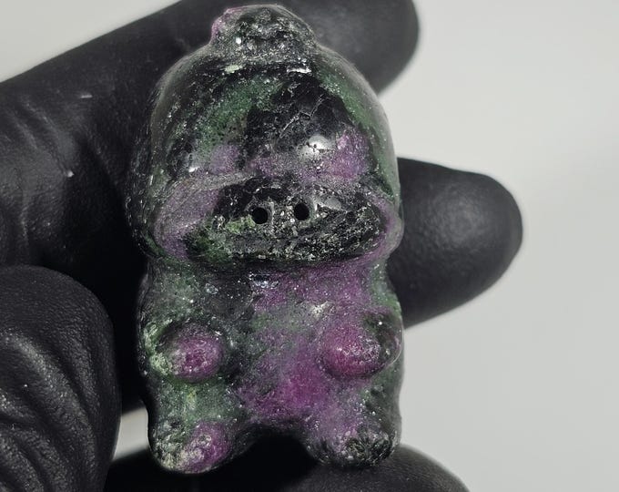 Mini Ruby in Zoisite Dinosaur Carving
