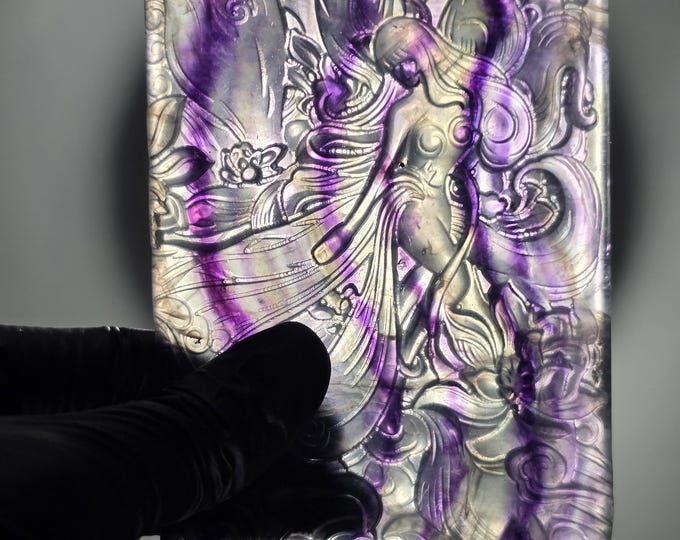 Fluorite 9 Tail Fox Girl Slab Carving