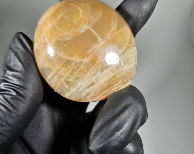 Peach Moonstone Palm Stone