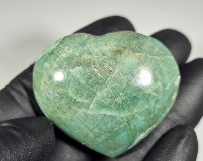 Small Amazonite Heart Carving *Imperfect