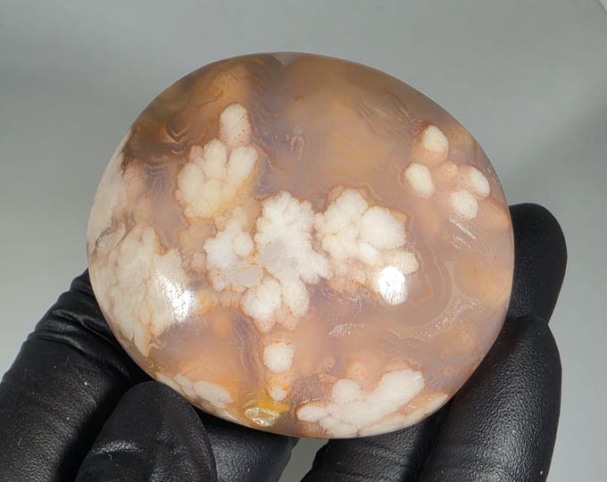 Flower Agate Palm Stone