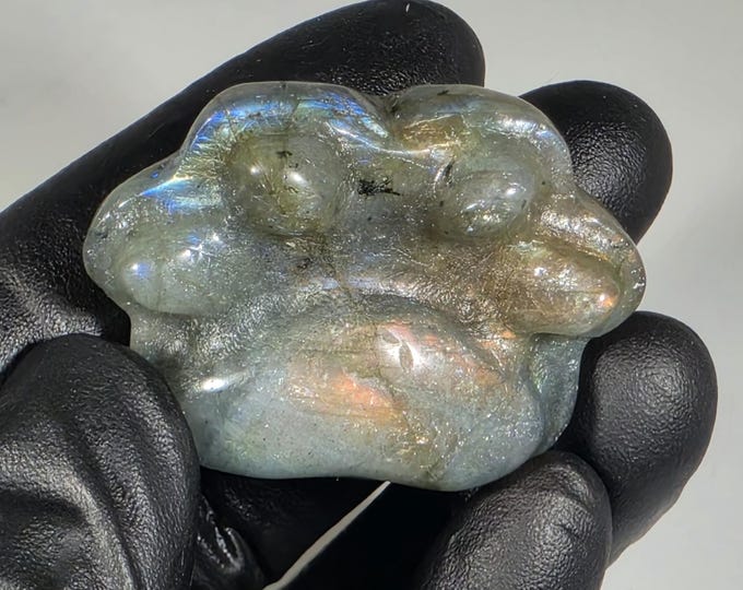 Labradorite Cat Paw Carving 1.3"