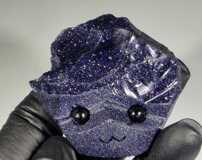 Blue Sandstone Pet Rock Carving