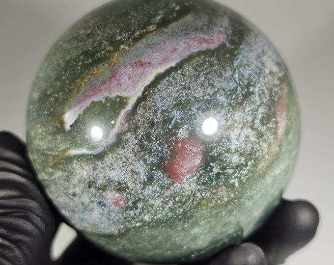 63mm Ocean Jasper Moss Agate Mix Sphere