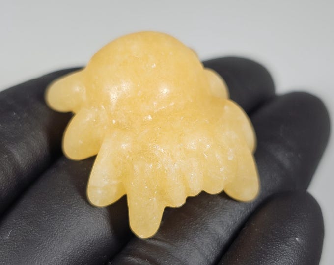 Mini Orange Calcite Spider Carving