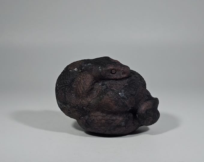 Garnet in Arfvedsonite Snake Carving