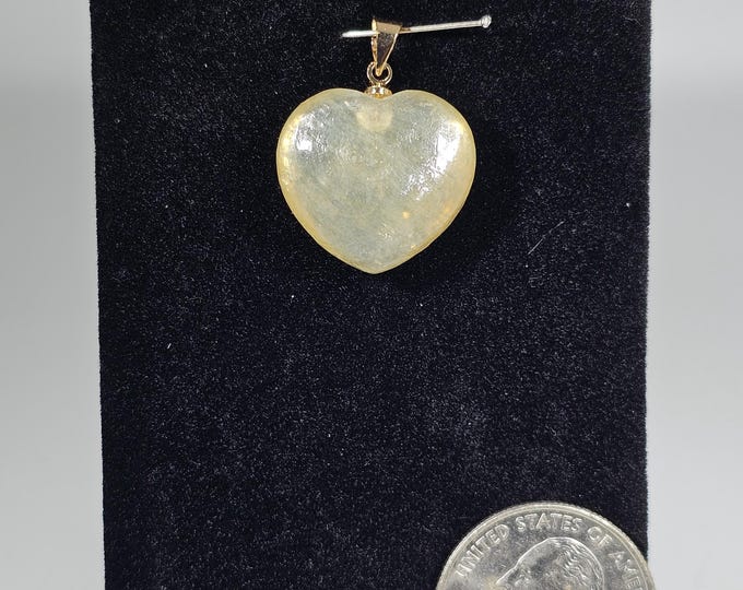 Yellow Mica Heart Pendant