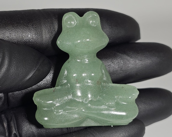 Green Aventurine Frog Carving 1.5"