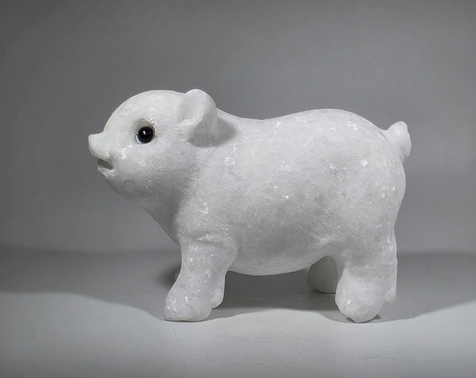 White Jade Pig Carving