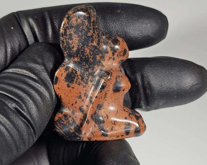 Mini Mahogany Obsidian Fairy Carving