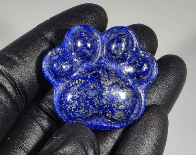Lapis Lazuli Cat Paw Carving 1"