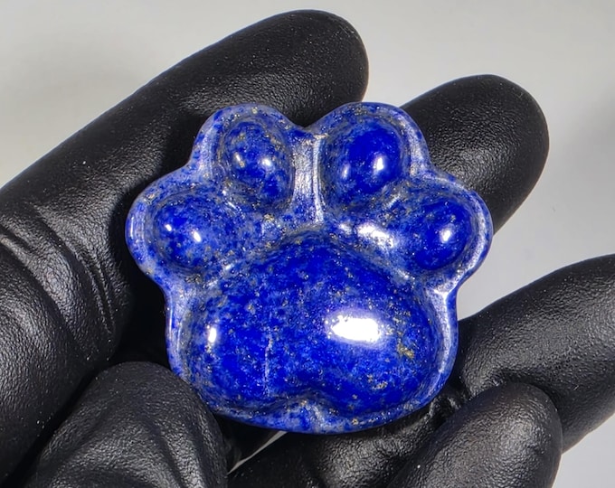 Lapis Lazuli Cat Paw Carving 1"