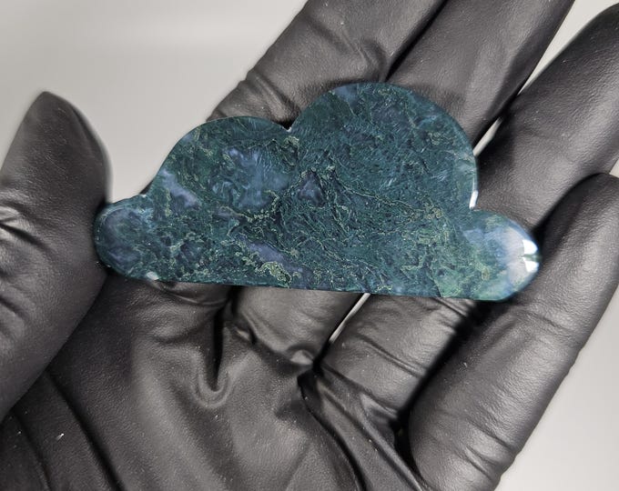 Small Moss Agate Cloud Carving