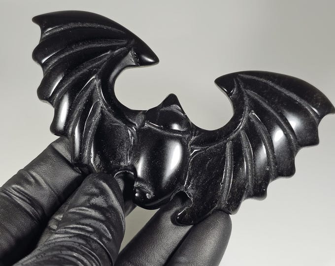 Obsidian Bat Carving