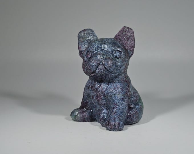 Ruby in Kyanite Dog Carving 2.4" Tall UV Reactive