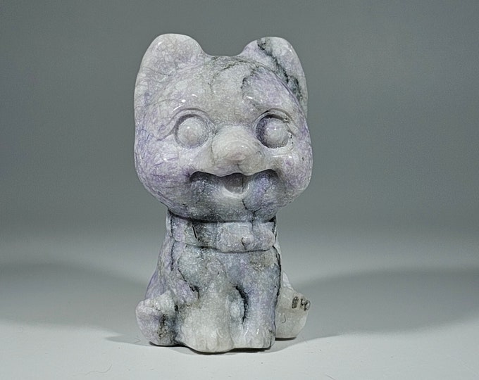 2.3" Purple Opal Dog Carving