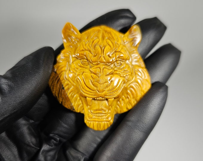 Tigerseye Tiger Carving