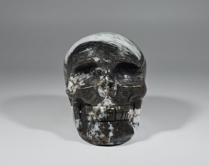 2" Moss Agate Skull Carving