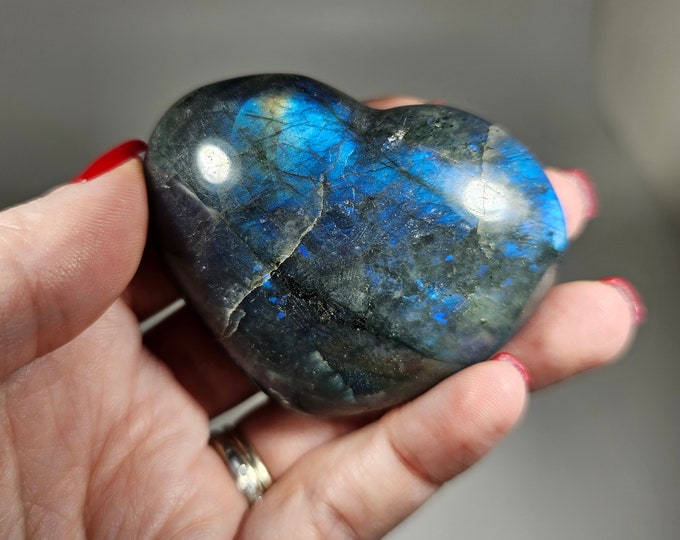 Labradorite Heart Carving