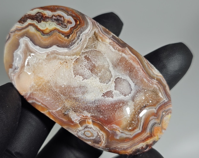 Mexican Crazy Lace Agate Palm Stone