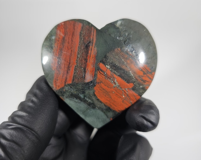 African Bloodstone Heart Carving