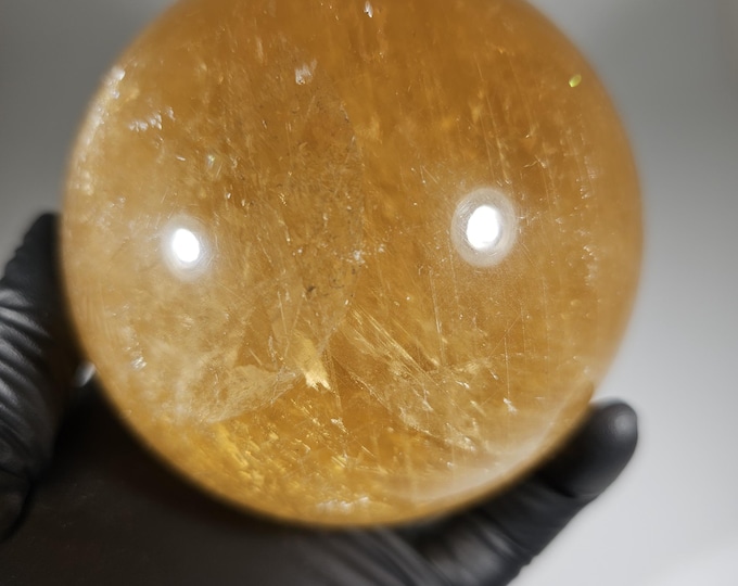 86mm Honey Calcite Sphere
