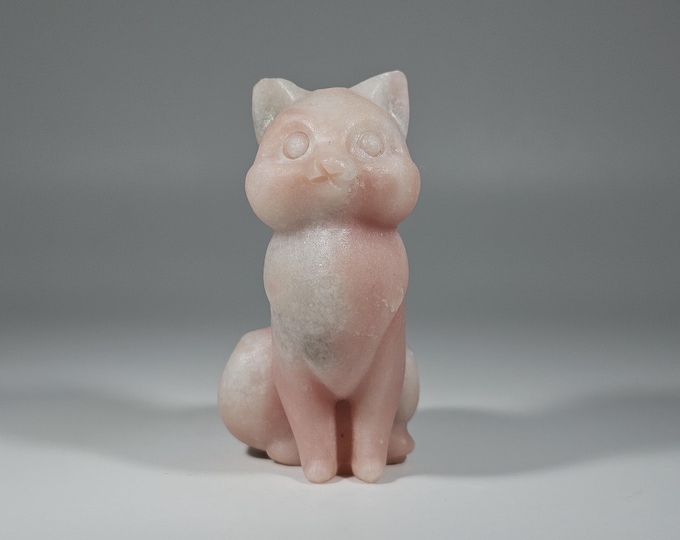 Pink Opal Cat Carving