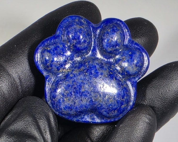Lapis Lazuli Cat Paw Carving 1"