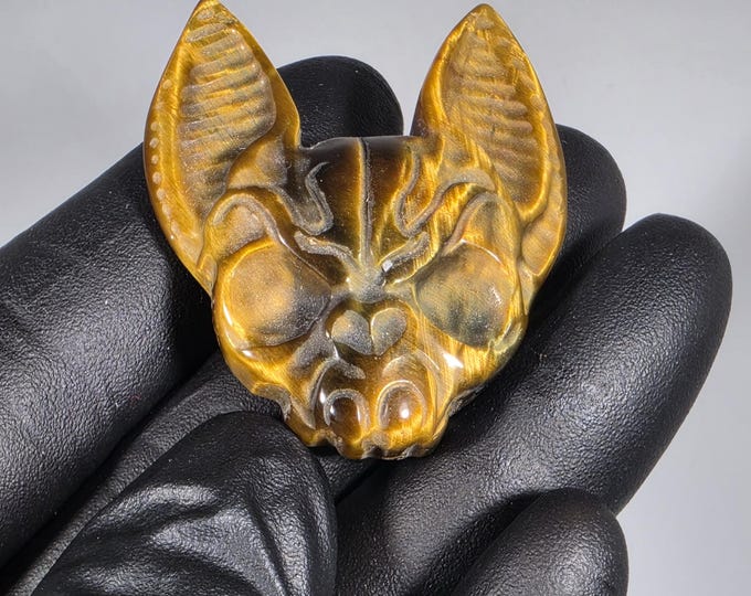 Tigerseye Bat Carving
