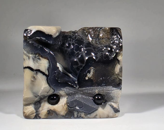 Volcano Agate Pet Rock Carving