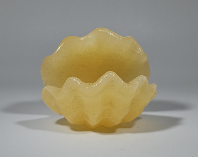 Orange Calcite Clam Shell Carving