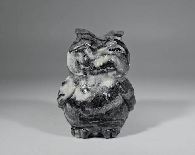 Shell Stone Jasper Owl Carving