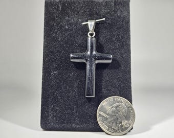 Obsidian Cross Pendant