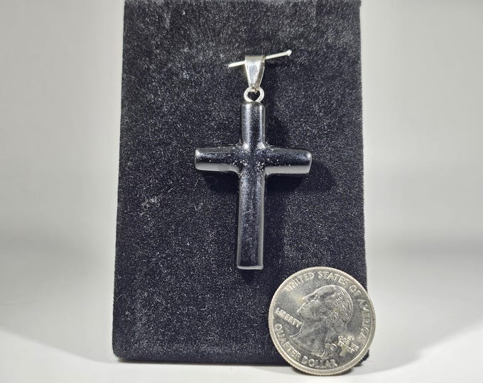 Obsidian Cross Pendant