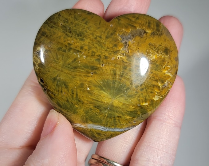 Ocean Jasper Heart Carving