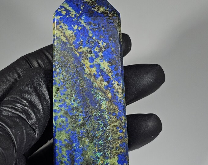 Azurite with Malachite Tower