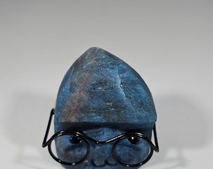 Blue Apatite Pet Rock Carving