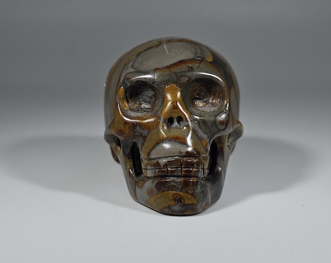 2" Bamboo Jasper Skull Carving