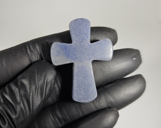 Blue Aventurine Cross Carving