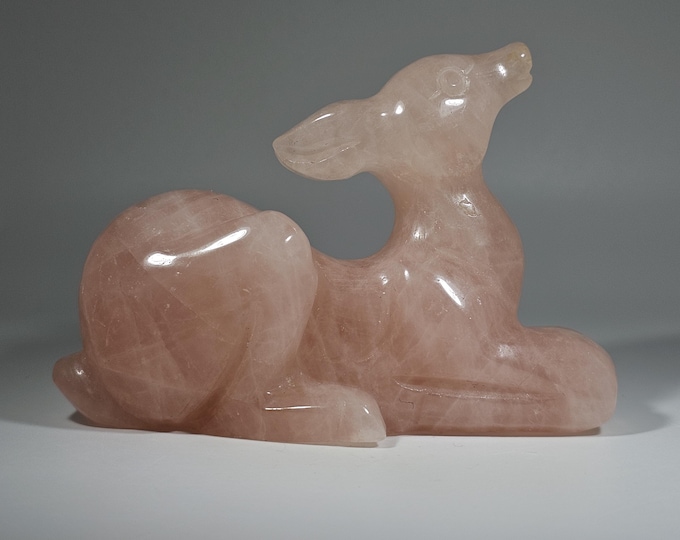 Rose Quartz Deer Carving *Imperfect